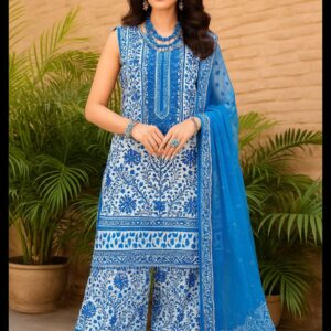 3 Piece Unstitched Printed Lawn & Shafoon Duppata