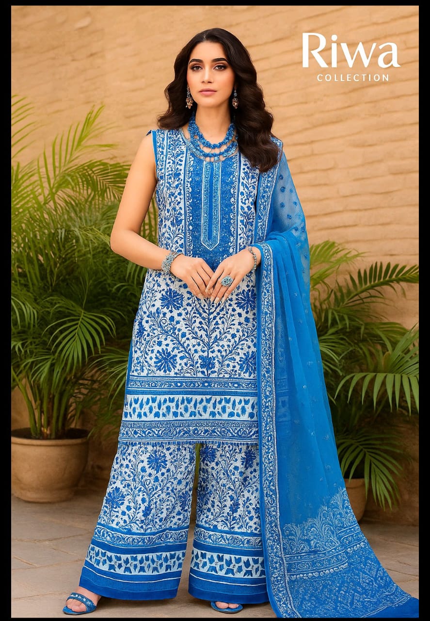3 Piece Unstitched Printed Lawn & Shafoon Duppata