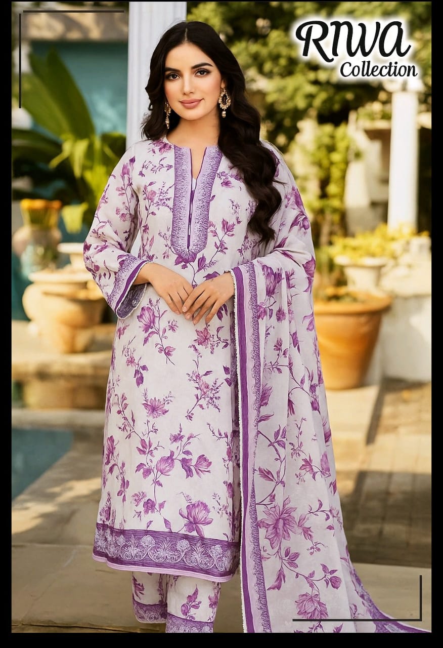 3 Piece Unstitched Printed Lawn Shafoon Duppata