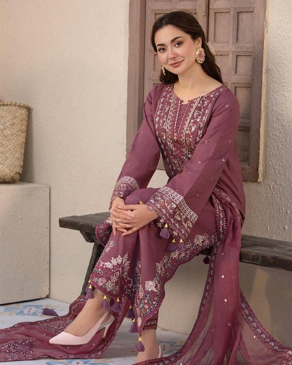 Embroidered Dhanak by Riwa Collection