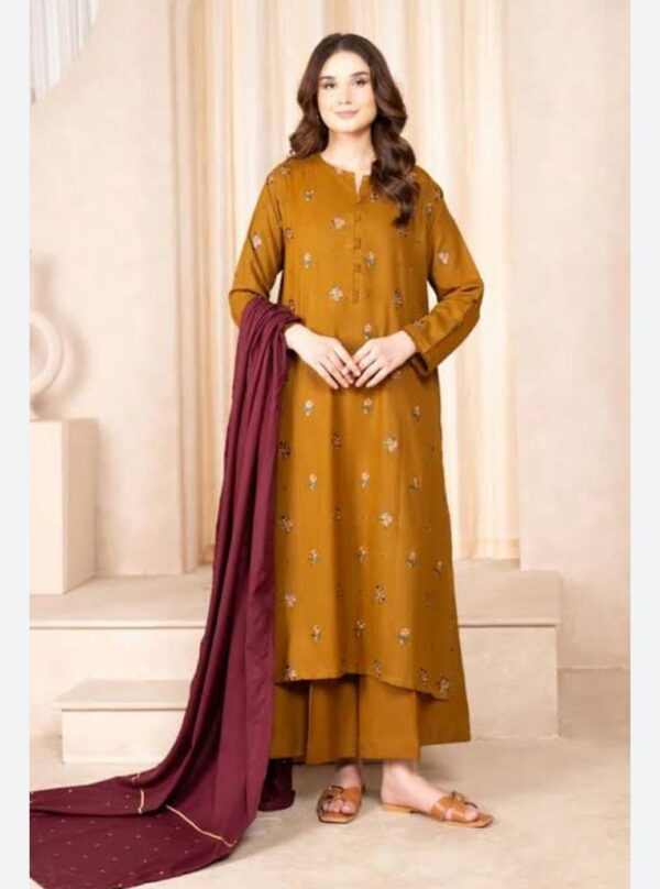 Embroidered Dhanak by Riwa Collection